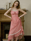 French Pink Plaid Dress