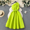 3d Petal Pleated Off-shoulder Dress