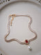 Red Zircon Pearl Necklace