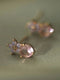 Cute Pink Opal Flower Earrings