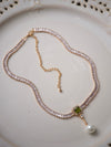 Olivine Zircon Pearl Necklace