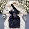Slant Shoulder Sequin Mini Party Dress