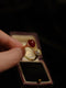 Vintage Red Agate Open Ring