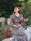 Vintage Cape Collar Floral Dress