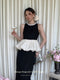 Elegant Pearl Neck Top+ Split Skirt 2pcs Set