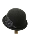 Vintage Cloche Round Hat with Flower Accent