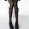 Jacquard Tights With Laces