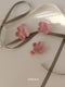 Green Ribbon & 3pcs Cherry Blossoms