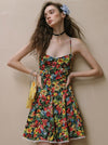 Backless Painting Vacation Dress